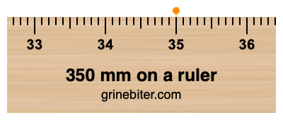 350 mm on a ruler Where is 350 millimeters on a ruler