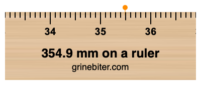 354.9 mm on a ruler Where is 354.9 millimeters on a ruler