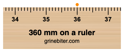 Where is 360 millimeters on a ruler