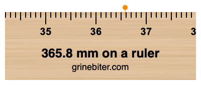 365.8 mm on a ruler Where is 365.8 millimeters on a ruler