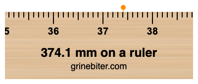 Where is 374.1 millimeters on a ruler