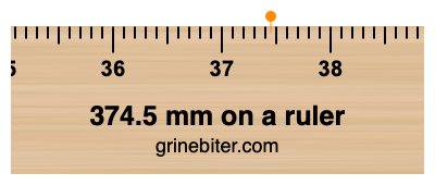 Where is 374.5 millimeters on a ruler