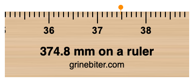 Where is 374.8 millimeters on a ruler