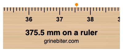 375.5 mm on a ruler Where is 375.5 millimeters on a ruler