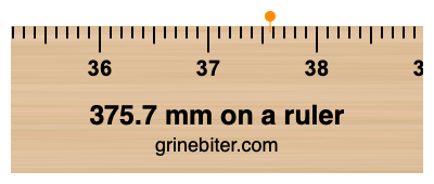 Where is 375.7 millimeters on a ruler