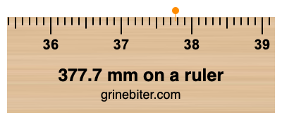 Where is 377.7 millimeters on a ruler