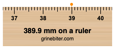 389.9 mm on a ruler Where is 389.9 millimeters on a ruler