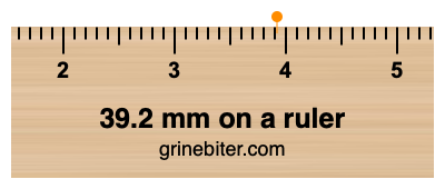 Where is 39.2 millimeters on a ruler