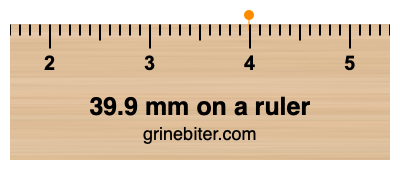 Where is 39.9 millimeters on a ruler