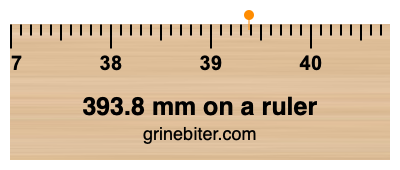 393.8 mm on a ruler Where is 393.8 millimeters on a ruler