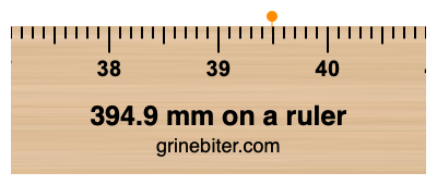 394.9 mm on a ruler Where is 394.9 millimeters on a ruler
