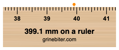 399.1 mm on a ruler Where is 399.1 millimeters on a ruler
