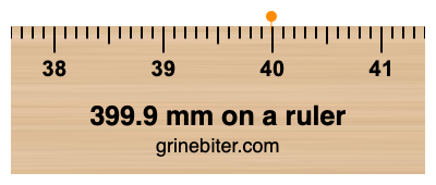 399.9 mm on a ruler Where is 399.9 millimeters on a ruler