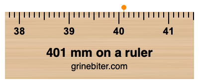 Where is 401 millimeters on a ruler