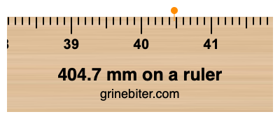 404.7 mm on a ruler Where is 404.7 millimeters on a ruler