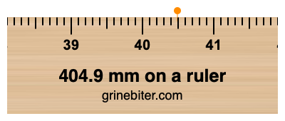 Where is 404.9 millimeters on a ruler