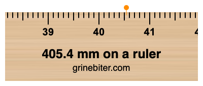 Where is 405.4 millimeters on a ruler