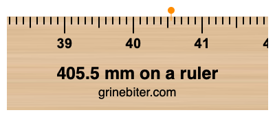 405.5 mm on a ruler Where is 405.5 millimeters on a ruler