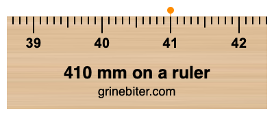 410 mm on a ruler Where is 410 millimeters on a ruler