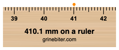 410.1 mm on a ruler Where is 410.1 millimeters on a ruler