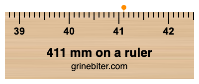 411 mm on a ruler Where is 411 millimeters on a ruler