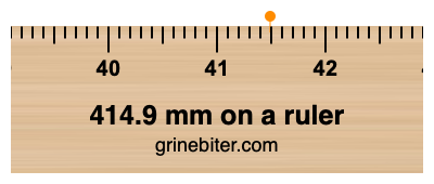 Where is 414.9 millimeters on a ruler
