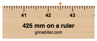 425 mm on a ruler Where is 425 millimeters on a ruler