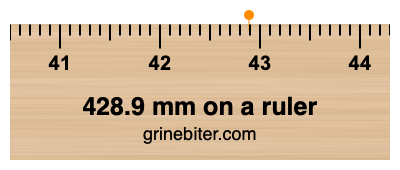 428.9 mm on a ruler Where is 428.9 millimeters on a ruler