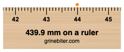 Where is 439.9 millimeters on a ruler