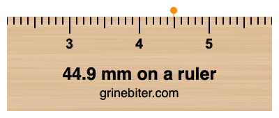 44.9 mm on a ruler Where is 44.9 millimeters on a ruler