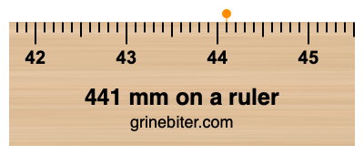 441 mm on a ruler Where is 441 millimeters on a ruler