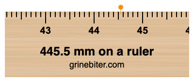 445.5 mm on a ruler Where is 445.5 millimeters on a ruler