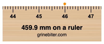 Where is 459.9 millimeters on a ruler