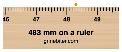 Where is 483 millimeters on a ruler