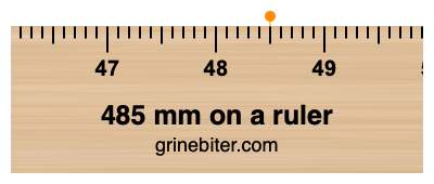 Where is 485 millimeters on a ruler