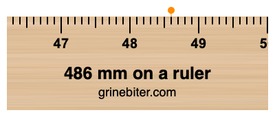 486 mm on a ruler Where is 486 millimeters on a ruler