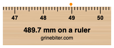 Where is 489.7 millimeters on a ruler