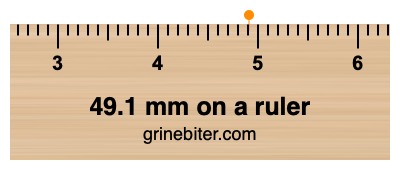 Where is 49.1 millimeters on a ruler