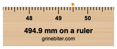 Where is 494.9 millimeters on a ruler