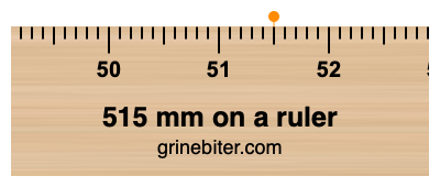 515 mm on a ruler Where is 515 millimeters on a ruler
