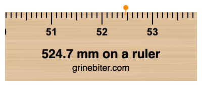 Where is 524.7 millimeters on a ruler