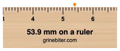 Where is 53.9 millimeters on a ruler