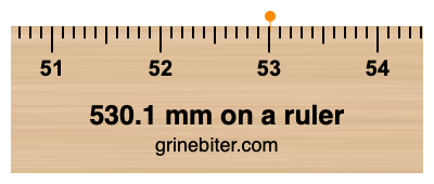 Where is 530.1 millimeters on a ruler