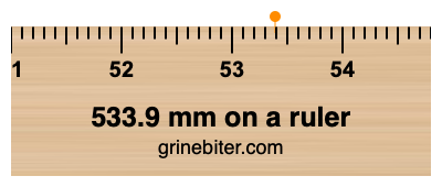 Where is 533.9 millimeters on a ruler
