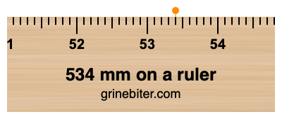 Where is 534 millimeters on a ruler