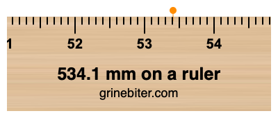 Where is 534.1 millimeters on a ruler