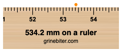 Where is 534.2 millimeters on a ruler