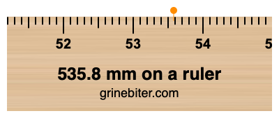 Where is 535.8 millimeters on a ruler