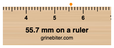 Where is 55.7 millimeters on a ruler