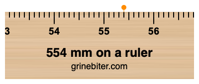 Where is 554 millimeters on a ruler
